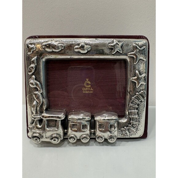 Cunill OrFebres SilverPhoto Frame Trains Stars Clouds Heavy!!! 4x6 Baby Shower